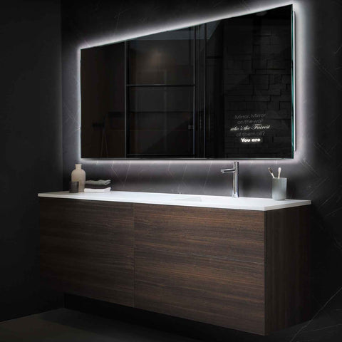 Miroir LED Horizontal | Sans Boutons Tactiles | Lumière blanche neutre - Reyze Série Motivated Modèle 4