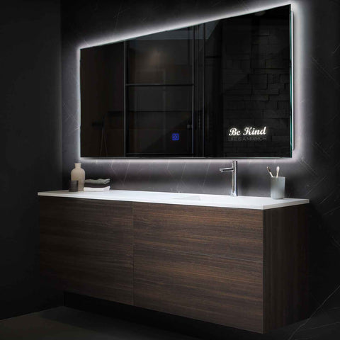 Miroir LED Horizontal | Bouton Tactile | Lumière blanche neutre - Reyze Série Motivated Modèle 7