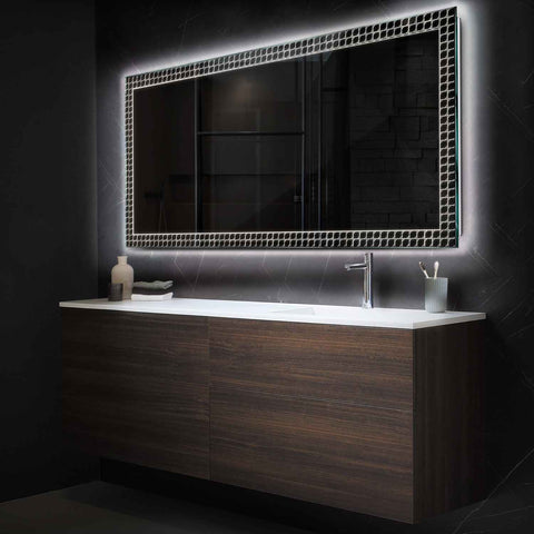 Miroir LED Horizontal | Sans Boutons Tactiles | Lumière blanche neutre - Reyze Série Official Modèle 3
