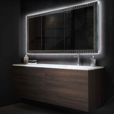 Miroir LED Horizontal | Sans Boutons Tactiles | Lumière blanche neutre - Reyze Série Official Modèle 5