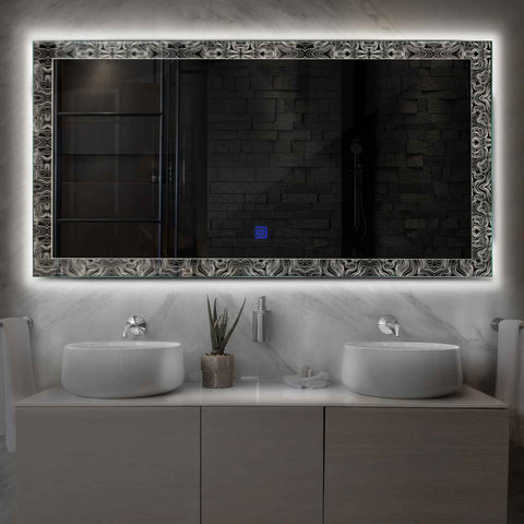 Miroir LED Horizontal | Bouton Tactile | Lumière blanche neutre - Reyze Série Official Modèle 8