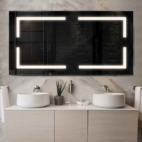Miroir LED Horizontal | Sans Boutons Tactiles | Lumière blanche neutre - Reyze Série Salono Modèle 2