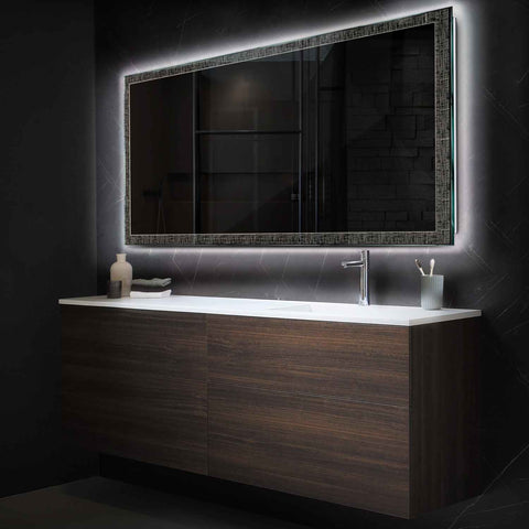 Miroir LED Horizontal | Sans Boutons Tactiles | Lumière blanche neutre - Reyze Série Simetria Modèle 6