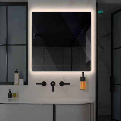 Miroir LED Carré | Sans Boutons Tactiles | Lumière blanche neutre - Reyze Série Ambient Modèle 1