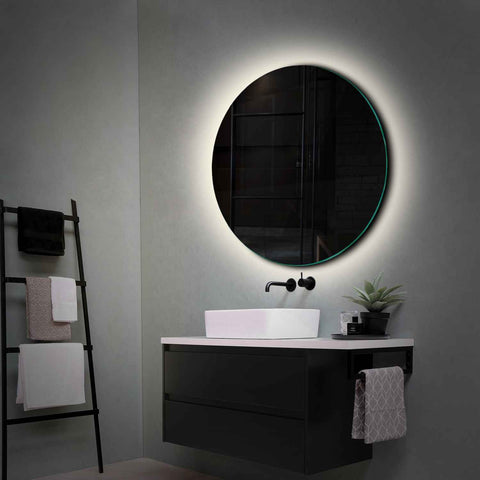 Miroir LED Rond | Sans Boutons Tactiles | Lumière blanche neutre - Reyze Série Ambient Modèle 1