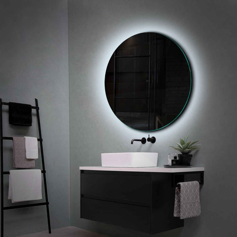 Miroir LED Rond | Sans Boutons Tactiles | Lumière blanche froide - Reyze Série Ambient Modèle 1