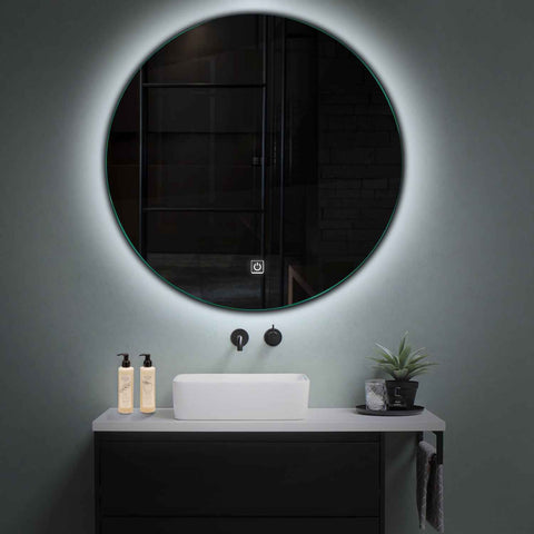 Miroir LED Rond | Bouton Tactile | Lumière blanche froide - Reyze Série Ambient Modèle 1