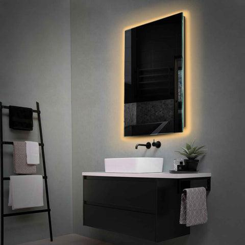 Miroir LED Vertical | Sans Boutons Tactiles | Lumière Blanche Chaude - Reyze Série Ambient Modèle 1