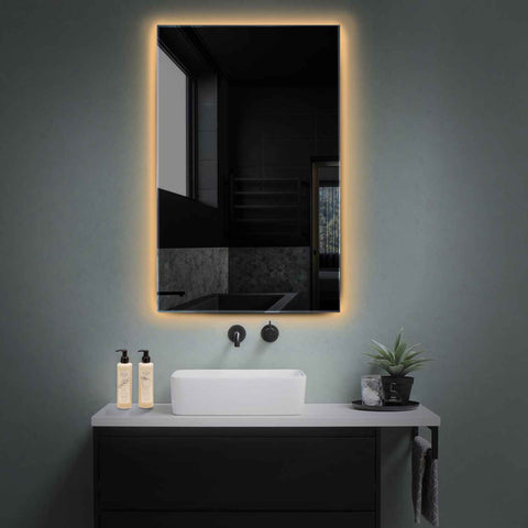 Miroir LED Vertical | Sans Boutons Tactiles | Lumière Blanche Chaude - Reyze Série Ambient Modèle 1