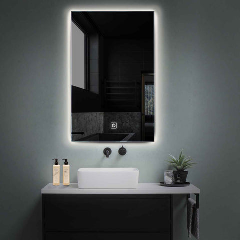 Miroir LED Vertical | Bouton Tactile | Lumière blanche neutre - Reyze Série Ambient Modèle 1