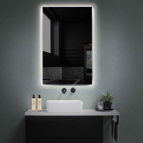 Miroir LED Vertical | Sans Boutons Tactiles | Lumière blanche neutre - Reyze Série Ambient Modèle 1