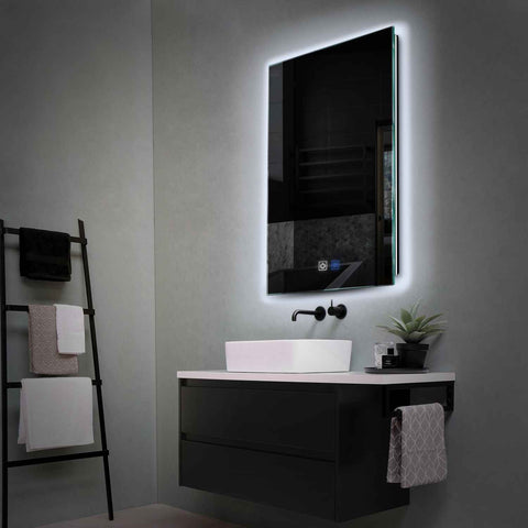 Miroir LED Vertical | boutons tactiles | Fonction Anti-Buée | Lumière blanche froide - Reyze Série Ambient Modèle 1