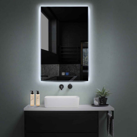 Miroir LED Vertical | boutons tactiles | Fonction Anti-Buée | Lumière blanche froide - Reyze Série Ambient Modèle 1