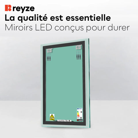 Miroir LED Vertical | Sans Boutons Tactiles | Lumière blanche neutre - Reyze Série Edge Modèle 1