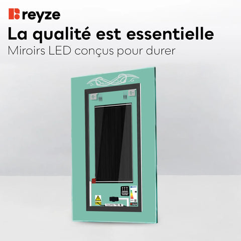 Miroir LED Vertical | boutons tactiles | Fonction Anti-Buée | Température de couleur réglable - Reyze Série Good Vibes Modèle 6