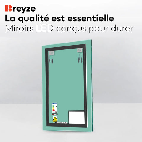 Miroir LED Vertical | Sans Boutons Tactiles | Lumière blanche froide - Reyze Série Motivated Modèle 5