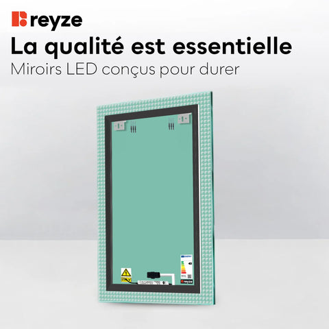Miroir LED Vertical | Bouton Tactile | Lumière blanche neutre - Reyze Série Official Modèle 6
