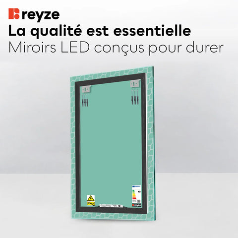 Miroir LED Vertical | Sans Boutons Tactiles | Lumière blanche froide - Reyze Série Official Modèle 7