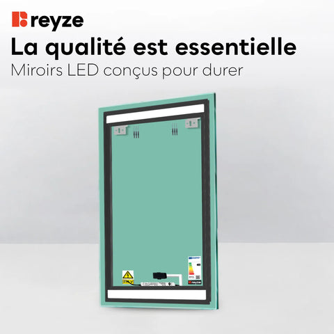 Miroir LED Vertical | Bouton Tactile | Lumière blanche froide - Reyze Série Salono Modèle 7