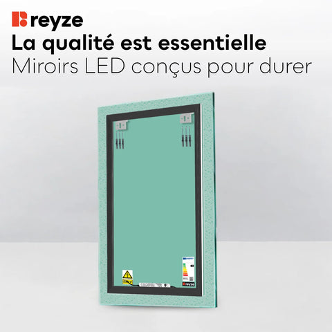 Miroir LED Vertical | Sans Boutons Tactiles | Lumière blanche froide - Reyze Série Simetria Modèle 5