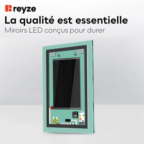 Miroir LED Vertical | boutons tactiles | Fonction Anti-Buée | Température de couleur réglable - Reyze Série Simetria Modèle 6