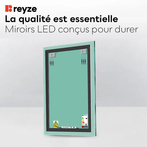 Miroir LED Vertical | Sans Boutons Tactiles | Lumière blanche neutre - Reyze Série Simetria Modèle 7