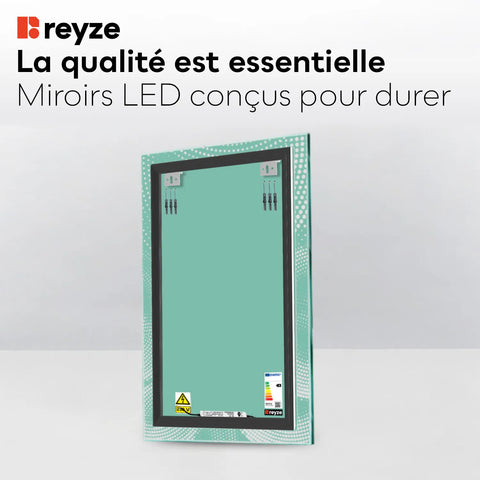 Miroir LED Vertical | Sans Boutons Tactiles | Lumière blanche froide - Reyze Série Simetria Modèle 8