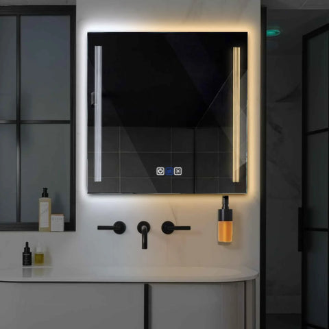 Miroir LED Carré | boutons tactiles | Fonction Anti-Buée | Température de couleur réglable - Reyze Série Minimal Modèle 7