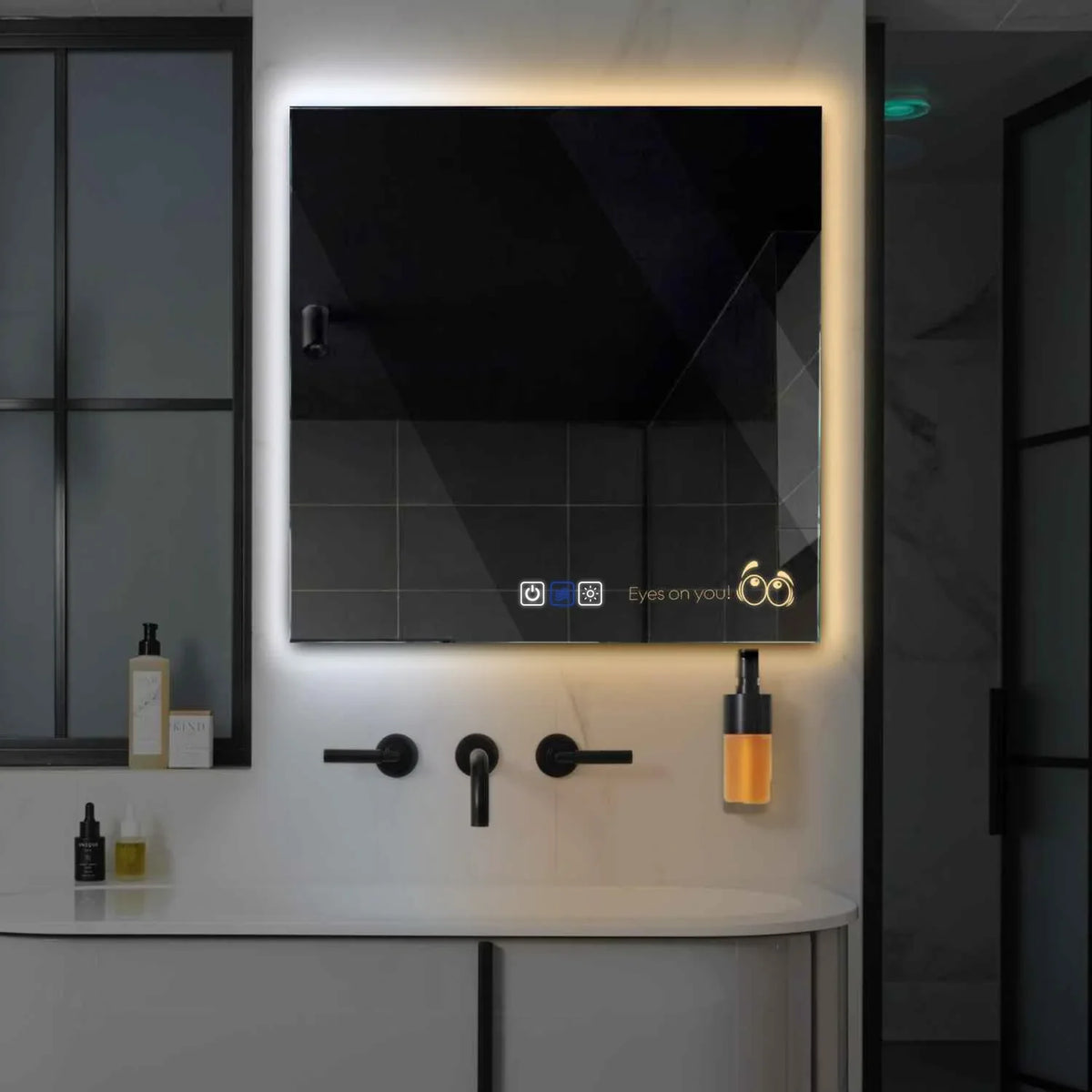 Miroir LED Carré | boutons tactiles | Fonction Anti-Buée | Température de couleur réglable - Reyze Série Motivated Modèle 8