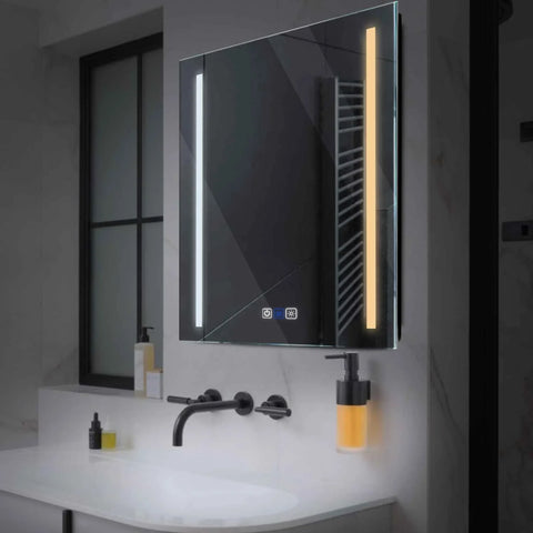Miroir LED Carré | boutons tactiles | Fonction Anti-Buée | Température de couleur réglable - Reyze Série Salono Modèle 5