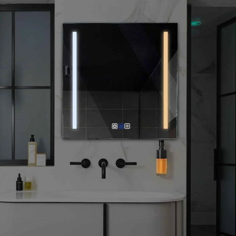 Miroir LED Carré | boutons tactiles | Fonction Anti-Buée | Température de couleur réglable - Reyze Série Salono Modèle 5