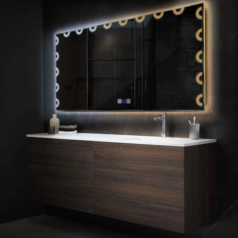 Miroir LED Horizontal | boutons tactiles | Fonction Anti-Buée | Température de couleur réglable - Reyze Série Edge Modèle 4