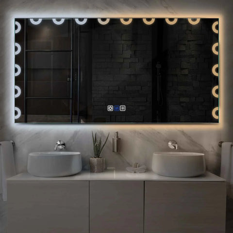 Miroir LED Horizontal | boutons tactiles | Fonction Anti-Buée | Température de couleur réglable - Reyze Série Edge Modèle 4