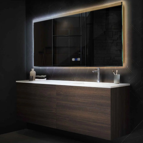 Miroir LED Horizontal | boutons tactiles | Fonction Anti-Buée | Température de couleur réglable - Reyze Série Edge Modèle 5