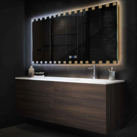 Miroir LED Horizontal | boutons tactiles | Fonction Anti-Buée | Température de couleur réglable - Reyze Série Edge Modèle 6