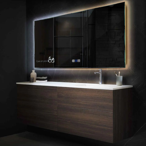 Miroir LED Horizontal | boutons tactiles | Fonction Anti-Buée | Température de couleur réglable - Reyze Série Motivated Modèle 8