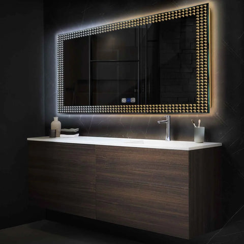 Miroir LED Horizontal | boutons tactiles | Fonction Anti-Buée | Température de couleur réglable - Reyze Série Official Modèle 6