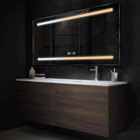 Miroir LED Horizontal | boutons tactiles | Fonction Anti-Buée | Température de couleur réglable - Reyze Série Salono Modèle 4