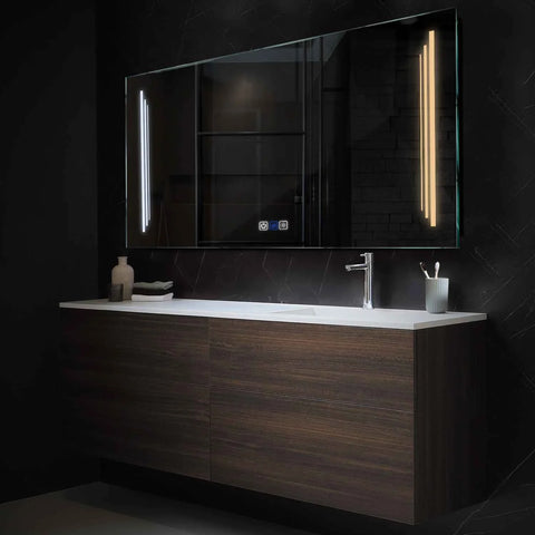 Miroir LED Horizontal | boutons tactiles | Fonction Anti-Buée | Température de couleur réglable - Reyze Série Salono Modèle 8