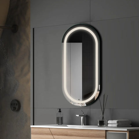 Miroir LED Ovale | Sans Boutons Tactiles | Lumière blanche neutre - Reyze Série Salono Modèle 1
